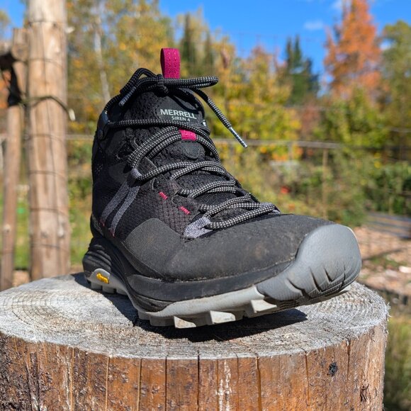 Merrell Women's Siren 4 Mid Gore-Tex Hiking Boots Black and Pink Vibram Sole 9 - Picture 3 of 12